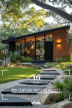 the mid century modern houses are featured in this magazine