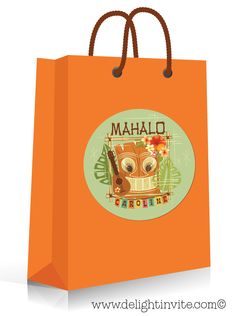 an orange shopping bag with the words mahlo on it's front and bottom