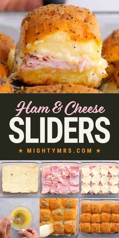 ham and cheese sliders with the title overlay