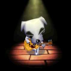 a dog with a guitar in its mouth