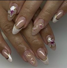 Orchid Nails, Holiday Fits, Retro Nails, Claw Nails, Summery Nails, Nail Ring