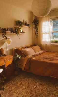 Warm Toned Bedroom, Clean Home Design, Living Room Apartment Decor, Earthy Room, School Apartment, Earth Tone Bedroom, Cozy Aesthetics, Funky Bedroom, Boho Decor Ideas