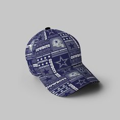 the cowboys'all over print hat is shown