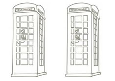 two telephone booths side by side