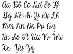 the upper and lower case of a handwritten font