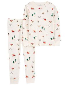 Perfect for your festive one, this matching thermal cotton blend PJ set makes bedtime easy! Carter's cotton PJs are not flame resistant. But don't worry! They're designed with a snug and stretchy fit for safety and comfort. Carters Christmas Pajamas, White Holiday Loungewear Sets, Holiday Cotton Loungewear Sleepwear, Holiday Cotton Loungewear Sets, Holiday Cotton Sleepwear For Loungewear, White Cotton Christmas Sleepwear, Cozy Cotton Holiday Sleepwear, Playful Cotton Holiday Sleepwear, Playful Holiday Cotton Sleepwear