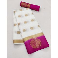 White colored jacquard border saree is made of soft silk fabric which is highlighted with beautiful jacquard border work as shown. Comes along unstitched soft silk blouse piece which you can customise as per your design/style. Occasion - You can wear this saree for festive, outings, social meets and other homely events. Style it up - Look glamorous in this traditional saree by (SILK SHOW) Pair this saree with Ethnic Gold Jewellery, beautiful clutch to complete the look!! Note:- The actual product may differ slightly in color and design from the one illustrated in the images when compared with computer or mobile screen. White Banarasi Silk Dupatta With Border, White Saree With Border For Diwali, Diwali White Saree With Border, White Art Silk Dupatta With Border, White Tussar Silk Traditional Wear With Embroidered Border, Eid Cotton Silk Saree With Embroidered Border, Traditional White Blouse Piece With Printed Border, White Art Silk Traditional Wear With Printed Border, White Cotton Silk Traditional Wear With Border