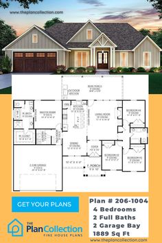 the plan for this house is to be built with two garages and an attached porch