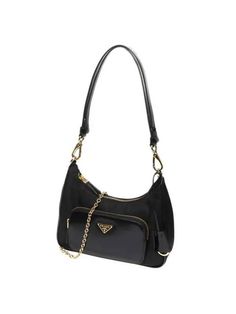 Gender: Women   Brand: PRADA   Product Name: Re-Nylon Brushed Leather Mini Bag Black   Bags Alora Code: 75676463   Color: black   Composition: Leather, Nylon   Origin: Italy   Features:  Removable Strap Leather Strap Zipped closure    Designer Style ID 1BC198 R789 F0002 Everyday Nylon Shoulder Bag With Logo, Everyday Nylon Shoulder Bag With Leather Trim, Nylon Shoulder Bag With Leather Trim, Versatile Nylon Shoulder Bag For On-the-go, Black Nylon Shoulder Bag With Leather Trim, Leather Strap Bag, Cross Bag, Chain Bags, Timeless Handbag