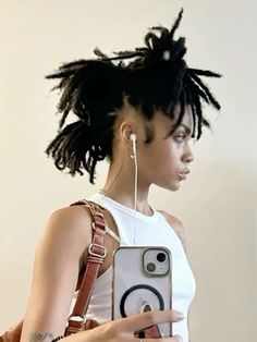 Short Loc Accessories, Locs And Scrunchies, Creative Loc Hairstyles, Unique Locs Styles, Hair Show Hairstyles, How To Style Short Dreads, Coming Out Locs, Birthday Hairstyles Locs, Alternative Loc Styles