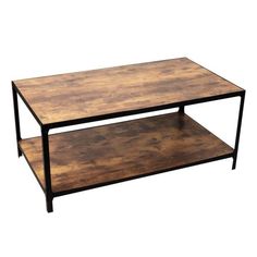 a coffee table with two shelves on each side