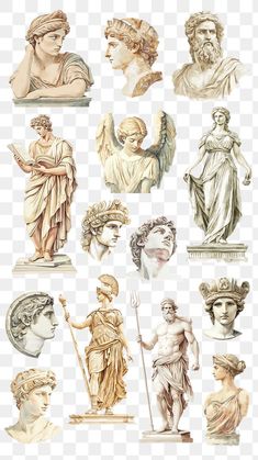 an image of ancient statues on a transparent background png clipart free for commercial use