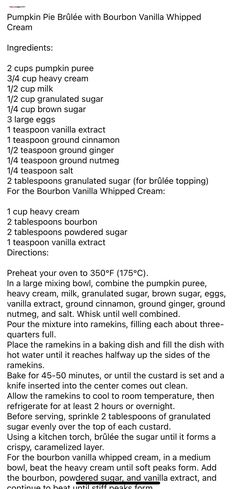 Ground Nutmeg, Ground Ginger, Ground Cinnamon, Pumpkin Puree, Granulated Sugar, Heavy Cream, Powdered Sugar, Pumpkin Pie