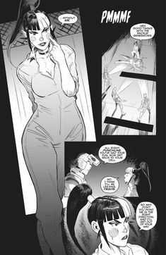 an image of a comic page with two women talking to each other and one man in the