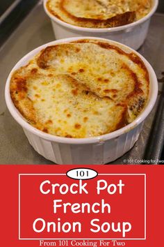 crock pot french onion soup with the title overlay