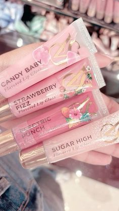 Pink Lipglosses, Cute Lipgloss, Soft Girl Makeup, Strawberry Fizz, Lipgloss Makeup, Cute Nail Polish, Makeup List, Soft Pink Theme