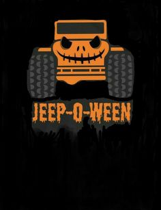 an orange monster truck with the words jeep - o - ween on it