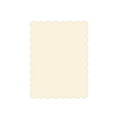 a piece of white paper with scalloped edges on a white background, in the shape of a rectangle