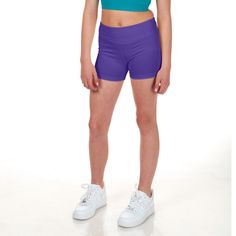 Girls purple high-rise compression shorts Gym Studio, Compression Shorts, Sports Bras, Mix N Match, The Gym, Criss Cross, Everyday Wear, Sports Bra, High Rise