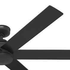 a black ceiling fan on a white background