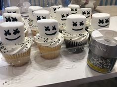 many cupcakes are decorated to look like faces