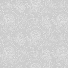 a white flower pattern on a gray background