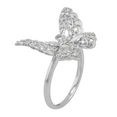 Give your jewelry box a sparkling refresh with this cubic zirconia-encrusted SIRI USA by TJM sterling silver butterfly ring. Give your jewelry box a sparkling refresh with this cubic zirconia-encrusted SIRI USA by TJM sterling silver butterfly ring. FEATURES Band width: 0.83 in. Shank style: traditional Band fit: comfort fit Nickel free Metal: sterling silver Plating: rhodium Finish: polished Packaging: boxedSTONE DETAILS Stone type: cubic zirconia Total weight: 4 1/2 ct. Shape: marquise Setting Marquise Setting, Silver Butterfly Ring, Butterfly Ring, Silver Butterfly, Cubic Zirconia, Jewelry Box, Comfort Fit, Sparkle, Plating