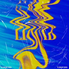 the cover art for liquid void's new album, liquid void is shown in blue and yellow