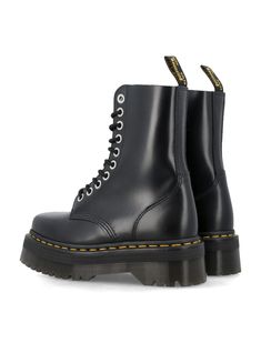 Upper: 100% Leather Lining: 60% Leather, 40% Textile Sole: 100% Pvc | Dr. Martens Men's 1490 Quad Squared Leather Boots in Black | FW23/24 Classic Leather Boots With Lug Sole, Classic Leather Combat Boots With Leather Lining, Classic Leather Combat Boots With Rubber Sole, Leather Combat Boots With Reinforced Heel For Business, Business Leather Combat Boots With Reinforced Heel, Leather Combat Boots With Reinforced Heel For Formal Occasions, Square Boots, Punk Aesthetic, Golden Goose Sneakers