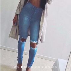 Light Washed High Waisted Fashion Nova Jeans. Size 7/8 Brand New Never Worn. Casual Ripped Bottoms For Party, Ripped Bottoms For Spring Party, Ripped Fitted Party Bottoms, Denim Cargo Pants, Raw Hem Jeans, Jeans Fashion, Juniors Jeans, Black Denim Jeans, Fashion Nova Jeans