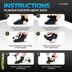 Find Relief for Plantar Fasciitis Pain: Using a Soft Night Splint Compression Sleeve to Treat Your Symptoms Finding the right treatment can be difficult if you're struggling with plantar fasciitis. Many night braces or orthotics for plantar fasciitis are designed like a hard plastic cast, making sleep uncomfortable and late-night bathroom trips difficult. Unlike these rigid options, our plantar fasciitis compression sleeve stands out from other treatment options with its sleek and comfortable de Night Bathroom, Foot Stretches, Sleep Support, Compression Sleeves, Calf Muscles, Heel Pain, Lower Leg, Foot Pain, Reduce Inflammation