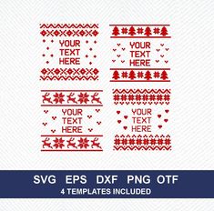 christmas sweaters and trees with text svg eps dxf