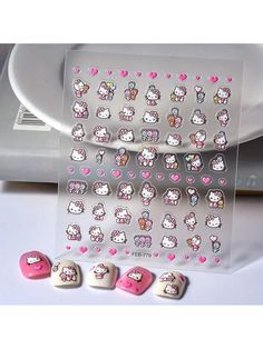 1 PC Cute Kawaii Kitty 3D Cartoon Nail Stickers Self-Adhesive DIY Nail Art Decoration Set Nail Decals For Woman Kids Girls Nail Tips For Manicure Decoration Supplies Multicolor    PVC     Stationery Stickers, size features are:Bust: ,Length: ,Sleeve Length: Fake Nails Hello Kitty, Hello Kitty Decal Nails, Hello Kitty Press On Nails, Hello Kitty Nails Stickers, Hello Kitty Nail Sticker Nails, Kawaii Kitty, Stationery Stickers, Hello Kitty Nails, Diy Nail Art