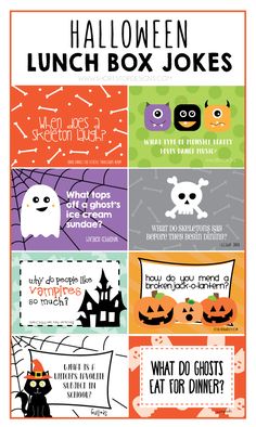 halloween lunch box jokes for kids to help them get into the holiday spirit with these fun printables