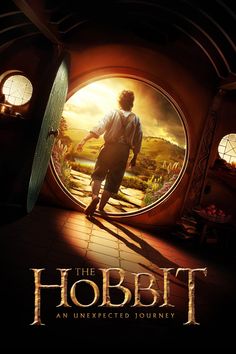 the hobbot movie poster with an image of a man standing in front of a door