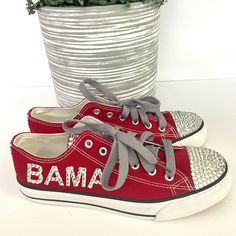 Alabama Crimson Tide Bling Bling Sneakers Nwot Size 8 Game Ready Bling Shoes, Alabama Crimson, Roll Tide, Crimson Tide, Alabama Crimson Tide, Alabama, Womens Shoes Sneakers, Shoes Sneakers, Women Shoes