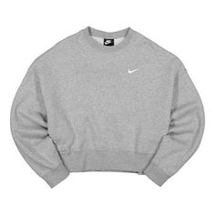 Nike Casual Sports Logo Round Neck Fleece Hoodie light grey Gray CK0168-063 (Women's) Grey Nike Vintage Sweatshirt, Light Grey Hoodie, Grey Nike Hoodie, Sport Logos, Nike Casual, Gray Crewneck, Nike Sweats, Round Logo, Grey Crewneck