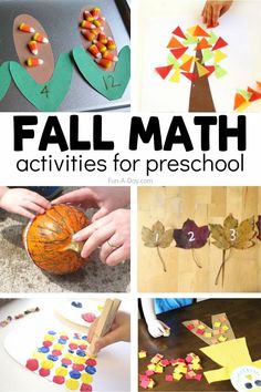 fall math activities for preschool and homeschool that are fun to do with the kids