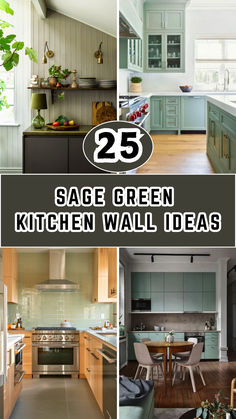 A calming collection of sage green kitchen walls. From modern minimalist designs to rustic vibes, these ideas incorporate greenery and soothing tones for a serene cooking space. Green Kitchen Wall Ideas, Green Wall Ideas, Sage Green Kitchen Walls, Kitchen Wall Ideas, Trendy Kitchen Design, Green Kitchen Walls, Sage Green Wall, Sage Green Kitchen, Sage Green Walls