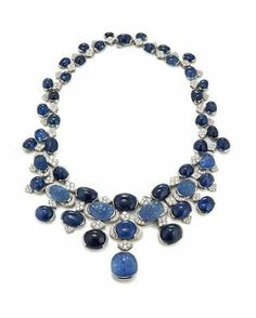 Pinterest Sapphire Diamond Necklace, Platinum Necklace, Ruby And Diamond Necklace, Couture Necklace, David Webb, Diamond Necklace Set, Heart Pendant Diamond, Beaded Accessories, Blue Jewelry