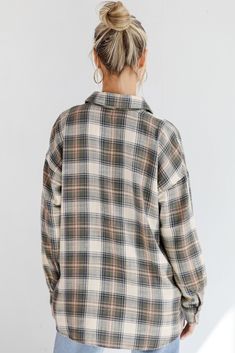 Keep things casual and cute with the Classic Attitude Olive Plaid Flannel! This timeless staple features a soft, breathable fabric in a classic plaid pattern, with rich olive tones for a fresh twist on the traditional flannel. Designed with a button-up front, collared neckline, and relaxed fit, this shirt is perfect for layering over tees or wearing on its own. The long sleeves can be rolled up for a laid-back vibe or kept down for a more polished look. Whether you're heading out for an adventur Flannel Women, Plaid Flannel, Polished Look, Plaid Pattern, Oversized Fits, Breathable Fabric, Layering, Button Up, Twist