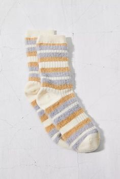 Knit Embellishments, Statement Socks, Knit Stripes, Fluffy Texture, Men's Shoes Accessories, Fits Women, Cozy Socks, Crew Sock, Striped Socks