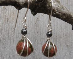 Earthy colors Hand Wrapped Round Beads Earrings As Gift, Unique Hand Wrapped Silver Earrings, Silver-plated Wire Wrapped Earrings As Gift, Silver Plated Wire Wrapped Wrap Earrings As Gift, Wire Wrapped Round Wrap Earrings As Gift, Round Wire Wrapped Wrap Earrings As Gift, Blue Stone Ring, Earrings Sterling Silver, Stone Earrings