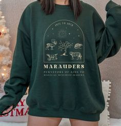 Harry Potter Sweatshirts, Harry Potter Sweaters, Marauders Sweatshirt, James Potter Outfit, Harry Potter Clothes, Harry Potter Hoodie, Harry Potter Shirt, Harry Potter Shirts, Pug Shirt