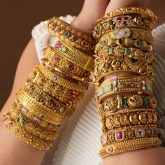 Nakshi Jewellery, Antique Gold Bangles, Latest Indian Jewellery, Jewellery Bangles, 22 Carat Gold Jewellery, Gold Bangles Indian