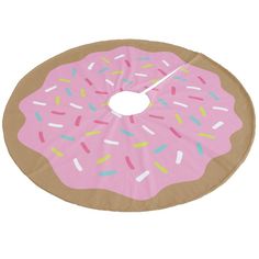 a pink donut with sprinkles on it