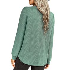 Pea Green Solid Crew Neck Knit Jacquard Sweater Knit Jacquard, Jacquard Sweater, Winter Sweaters, Peas, Cardigans, Fall Winter, Crew Neck, Knitting, Green