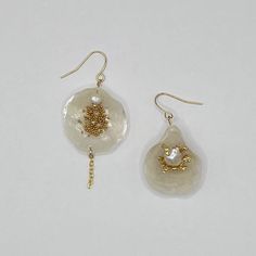 Asymmetrical Freshwater Pearl Dangle Earrings, Seashell, Gold-plated, Gifts for Her - Etsy Pearl Drop Shell Earrings For Gift, Handmade Mother Of Pearl Drop Earrings, Shell Pearl Drop Earrings For Gifts, Shell Pearl Drop Earrings As Gift, Handmade Shell Pearl Dangle Earrings, Handmade Dangle Pearl Earrings With Shell, Dangle Shell Pearl Earrings, Handmade Shell Pearl Drop Earrings, White Shell-shaped Earrings For Jewelry Making