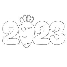 the number twenty two with a cartoon face