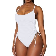 Pink Queen Ruched High Cut White One Piece Swimsuit Tummy Control Monokini. Very Cheeky Bottom. Side Drawstrings That Control How High You’d Desire The Cheeky Bottom Coverage. Removable Bra Padding. Adjustable Straps. Perfect For Honeymoon Or Bachelorette Festivities! Nwot New To Poshmark? Please Sign Up Using Our Code Jaxxandgee And Get $10 Off Your First Purchase! High Cut One Piece Swimsuit, White Monokini, White Bachelorette, Greece Outfit, Cheeky One Piece Swimsuit, Ruched Swimsuit, White Bathing Suit, Blue One Piece Swimsuit, Plunging One Piece Swimsuit